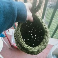 Cestino in fettuccia di cotone