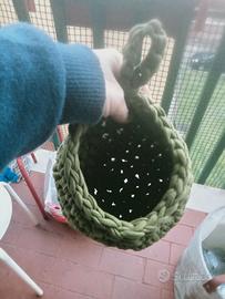 Cestino in fettuccia di cotone