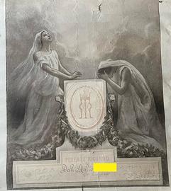 Stampa d'epoca ricordo della morte 1925 - Parma