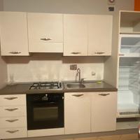 Cucina lineare con frigo