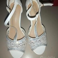 scarpe argentate con strass