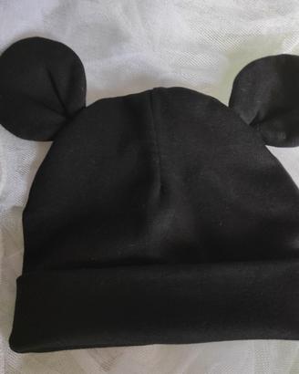 Berretto nero orecchie topolino mai usato