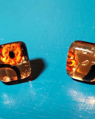 Orecchini quadrati di vetro murano 