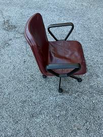 Sedia bordeaux vera pelle