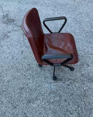 Sedia bordeaux vera pelle