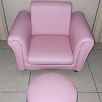 POLTRONA + POUF  ECOPELLE  COME NUOVA