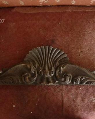 Inserto antico in legno massiccio testiera letto
