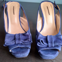 Sandali camoscio blu elettrico