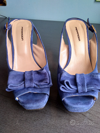 Sandali camoscio blu elettrico