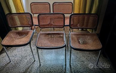 Sedie da salotto in paglia di Vienna