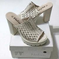 Scarpe Donna Sabot Malien Con Tacco Quadrato N. 36