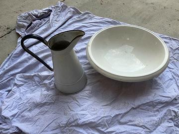 Antico catino S.C. Richard + brocca smaltata – set
