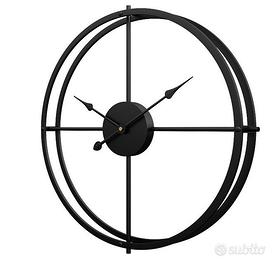 Orologio Design da Parete In Metallo Nero 60cm