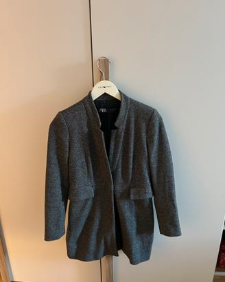 Capotto Zara grigio spigato taglia S