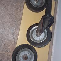 Set 3 ruote ruotino d'appoggio 200 mm cerchio in a