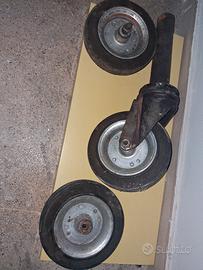 Set 3 ruote ruotino d'appoggio 200 mm cerchio in a