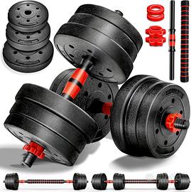 Set di Manubri Regolabili 2 in 1 15–40 kg, Manubri