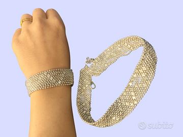 bracciale + chocker color Argento