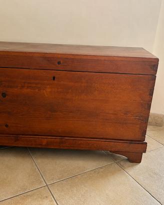 Cassapanca antica in legno massello stile rustico