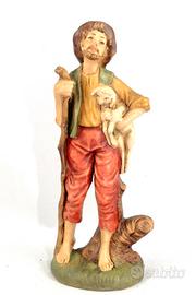 Presepe 20 cm pastore pecora e bastone CARTAPESTA