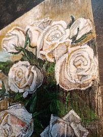 tavola con rose bianche 