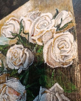 tavola con rose bianche 