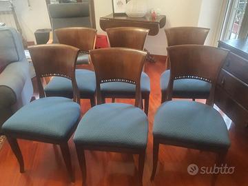 6 sedie in legno artigianato italiano