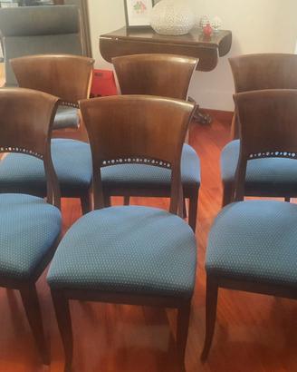 6 sedie in legno artigianato italiano