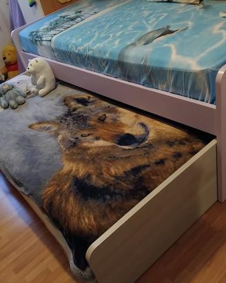 Letto singolo con doppio letto estraibile a casset