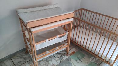 Lettino Culla IKEA + Fasciatoio legno con vasca