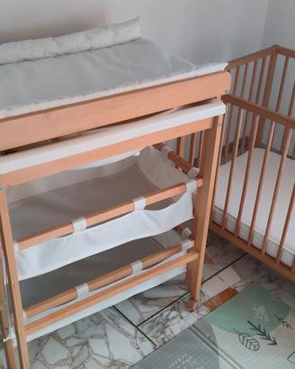 Lettino Culla IKEA + Fasciatoio legno con vasca