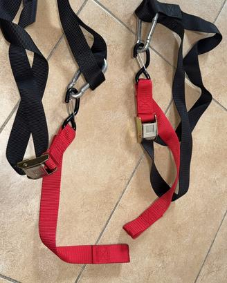 Cinghie ancoraggio moto Riolo Maxi nero/rosso