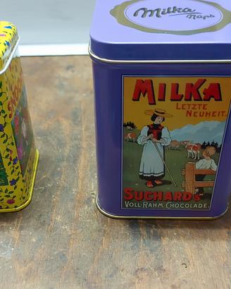 scatole di latta Snoopy e Milka