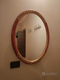 Specchio con cornice legno