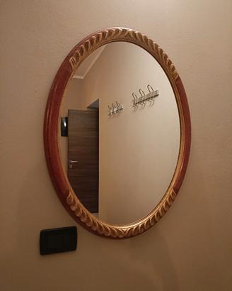 Specchio con cornice legno