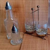 Server da tavola vetro metallo anni '40-'50