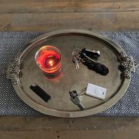 Vassoio grande vintage stile rustico con decoro
