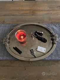 Vassoio grande vintage stile rustico con decoro