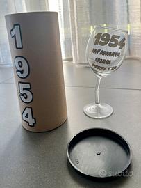 Calice vino nati 1954 nuovo in scatola originale