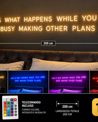 Insegna LED RGB 200 cm – Frase di John Lennon