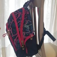 Zaino Seven 4 tasche blu con fantasia rosa