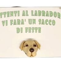 Targa in legno Cane Labrador in resina