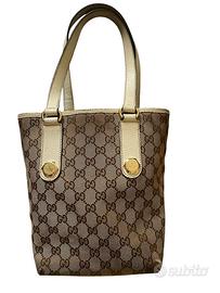Borsa Gucci in tela beige tote bag ophidia