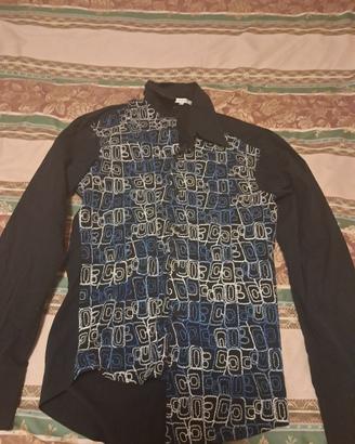 camicia da uomo naracamicie nera ricamata