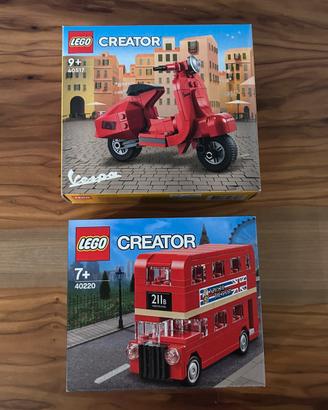 Lego Creator 40517 Vespa e 40220 London Bus Nuovi