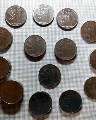 Lotto 26 monete da 100 lire Minerva 1 Tipo dal '56