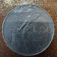 Moneta 50 lire del 1964 rara