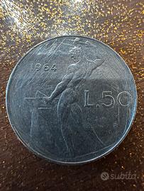Moneta 50 lire del 1964 rara