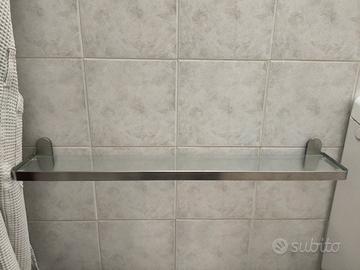 mensola bagno in vetro e acciaio IKEA 