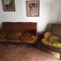 Divano vintage velluto verde